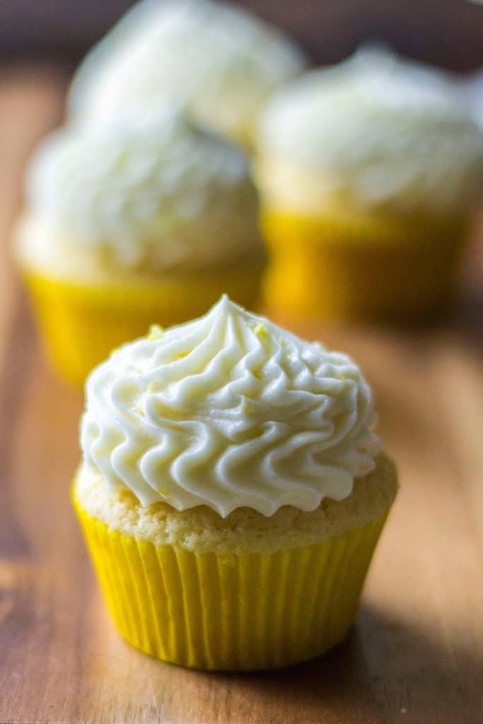 Homemade Lemon Cupcakes with Lemon Buttercream Frosting | A Wicked Whisk