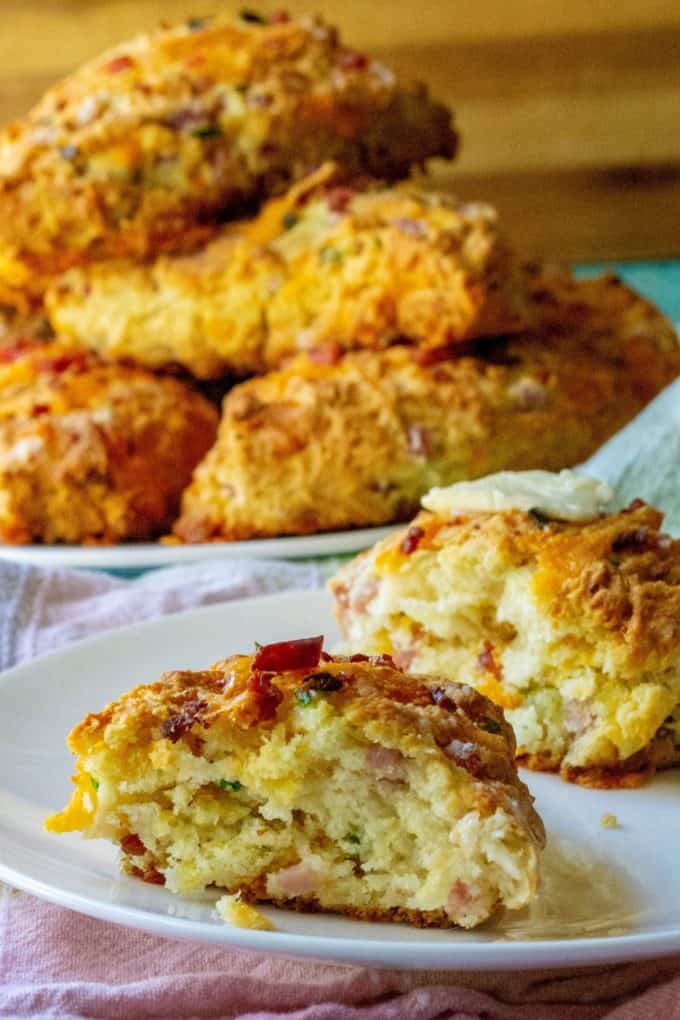 Ham and Cheese Savory Scones | A Wicked Whisk
