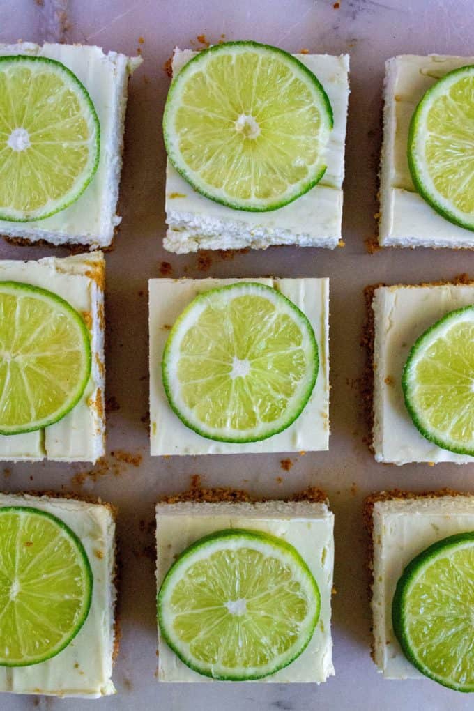 Key Lime Cheesecake Bars | A Wicked Whisk