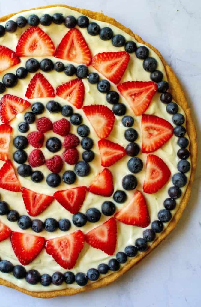 Red White and Blue Fruit Pizza | A Wicked Whisk